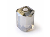 Crystal glass candle holder grey diamond