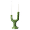 Ceramic candle holder reactive green