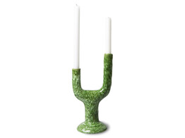 Ceramic candle holder reactive green