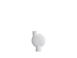 Sphere vase bubl medio bone white