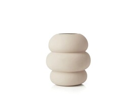 Soft shape ceramic vase beige