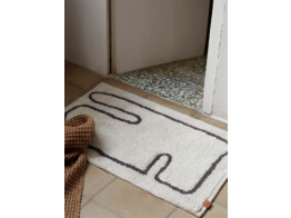 Lay washable mat off white coffee black