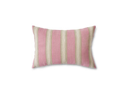 Woven striped cushion blush 60x40cm