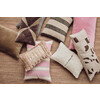 Woven striped cushion blush 60x40cm