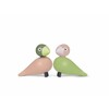 Lovebirds H9cm light green rose 1 pair