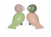 Lovebirds H9cm light green rose 1 pair