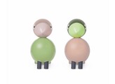 Lovebirds H9cm light green rose 1 pair