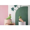 Lovebirds H9cm light green rose 1 pair