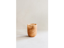 Theelicht afgerond groot terracotta h11cm