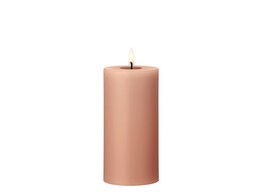 Led cilinderkaars h15cm rosy caramel 20