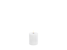 LED pillar melted candle Nordic White rustic 7 8x10cm