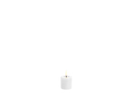 LED pillar melted candle nordic white smooth 5x4 5cm