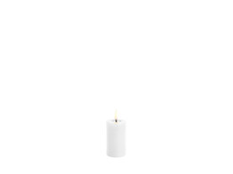 LED pillar melted candle nordic white smooth 5x7 5cm