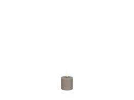LED pillar melted candle  sandstone smooth 5x4 5cm
