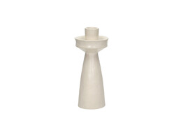 TIERNO - kandelaar - porselein - DIA 7 8 x H 18 2 cm - gebroken wit