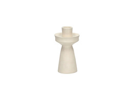 TIERNO - kandelaar - porselein - DIA 7 5 x H 13 8 cm - gebroken wit