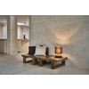 ODILLON - tafellamp - mango hout / katoen - DIA 30 x H 50 cm - donkerbruin