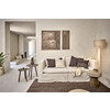 MILENA - kruk - mango hout / wol - DIA 45 x H 45 cm - bruin