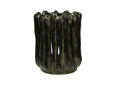 TERRA - windlicht - steengoed - DIA 24 5 x H 28 cm - groen