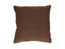 ALPHA OPPOSITES - kussen - linnen / velvet - L 45 x W 45 cm - koffie