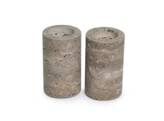 Waxinelichthouder titanium travertine L