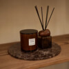 Dienblad rond marmer bruin 30cm