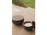 Outdoor Table candle L with lid charcoal brown
