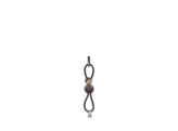 Bird silver metal keychain with black leather smoked oak