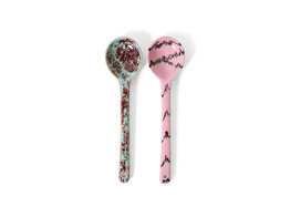 70s ceramics serving spoons sprinkle set of 2