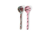 70s ceramics serving spoons sprinkle set of 2