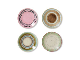 70s ceramics saucers doodle set of 4