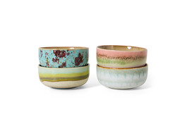 70s ceramics dessert bowls impression set of 4