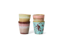 70s ceramics ristretto mugs futurism set of 4