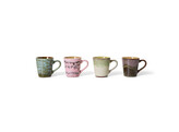 70s ceramics espresso mugs brutalism set of 4