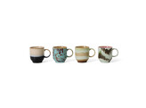 70s ceramics cafe mugs abstract set of 4