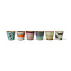 70s ceramics coffee mugs surreal set of 6