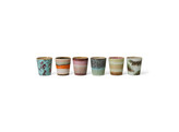 70s ceramics coffee mugs surreal set of 6