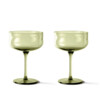 Set 2 Swirl coupes mosgroen
