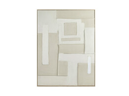 BLANCHE muur deco linnen / dennenhout 90 x 5 x h120 cm gebroken wit