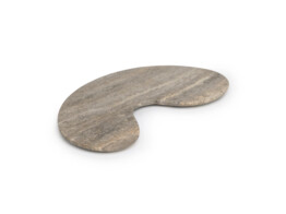 Organisch dienblad titanium travertine kidney