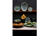 70s ceramics side plate fleck per stuk