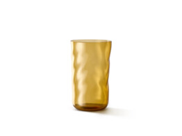 Set 2 longdrink glazen okergeel