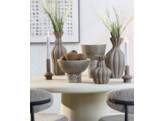 Schaal op voet h21cm creme en zwart