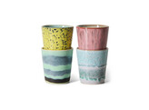 70s ceramics coffee mugs artistic set of 4