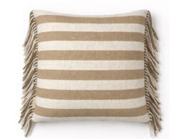 Riviera stripe kussen beige 60x60cm