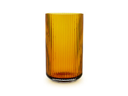 Lyngby vase H31 amber mondgeblazen