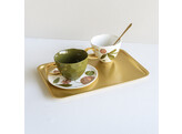 Good morning serving tray gold