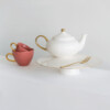 Good morning teapot white   gold