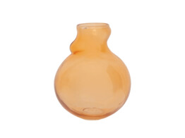 Vase glass quirky C apricot nectar