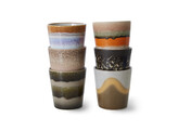 70s ceramics coffee mugs elements set of 6
